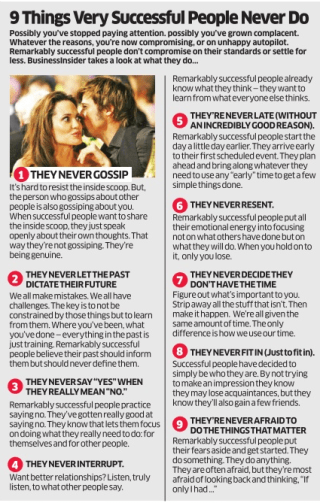 9 things you must never do